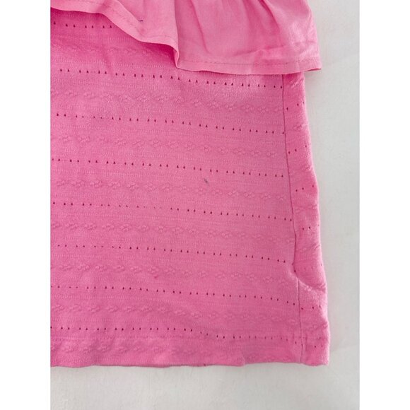 DKNY Girl’s Pink‎ Tank Layered Ruffle Lace Sleeveless Tank Top Logo Sz Small - Picture 5 of 7